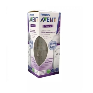 Philips Avent Natural Glass Baby Feeding Bottle - Transparent, 240ml