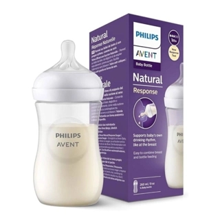 Philips Avent Natural Feeding Bottle - 260ml Plastic Bottle for 1m+