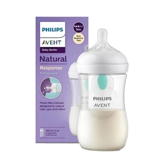 Philips Avent Natural Baby Bottle 260ml with AirFree Vent - 1m+
